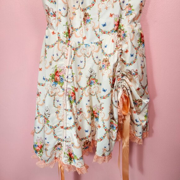 Dolls Kill Sugar Thrillz Lush Opulence Corset Dress Mini Renaissance Floral XL - Picture 5 of 14